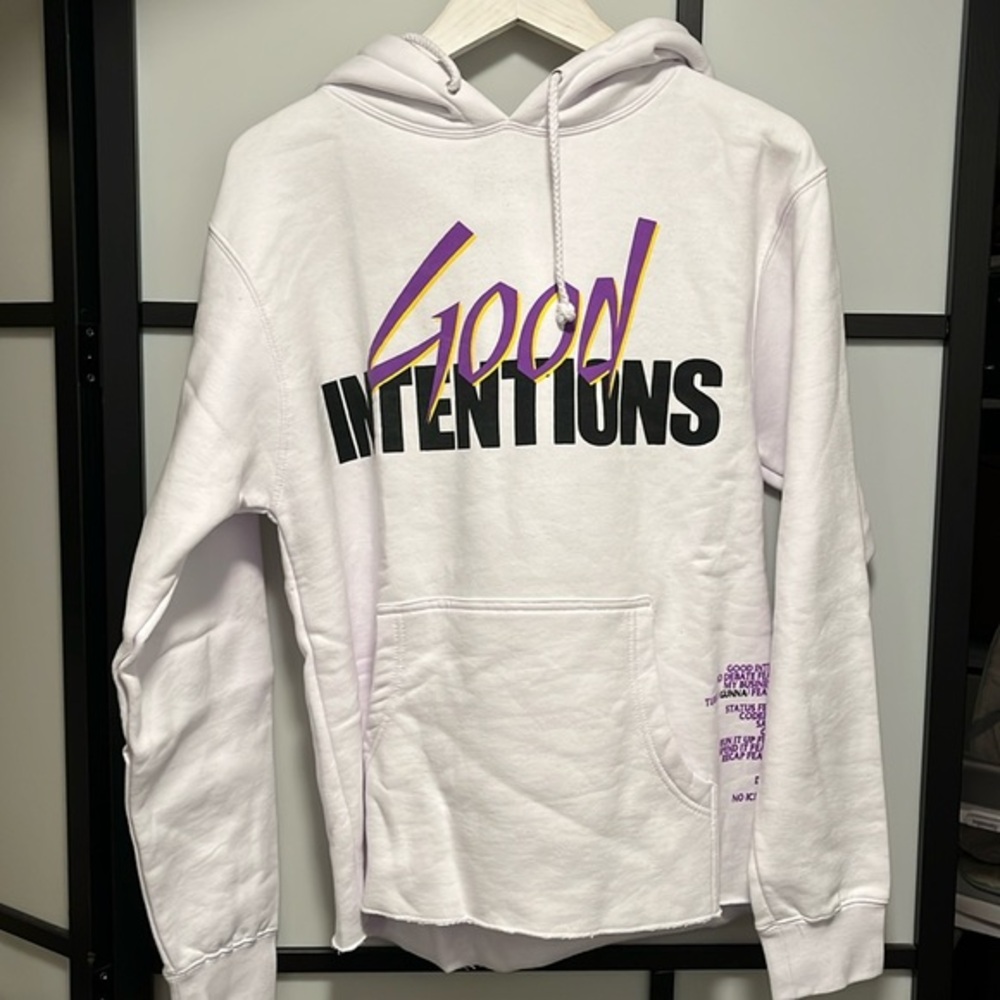 Vlone x Nav Doves Good Intentions Hooded Sweatshirt 'White' Men's Size Small